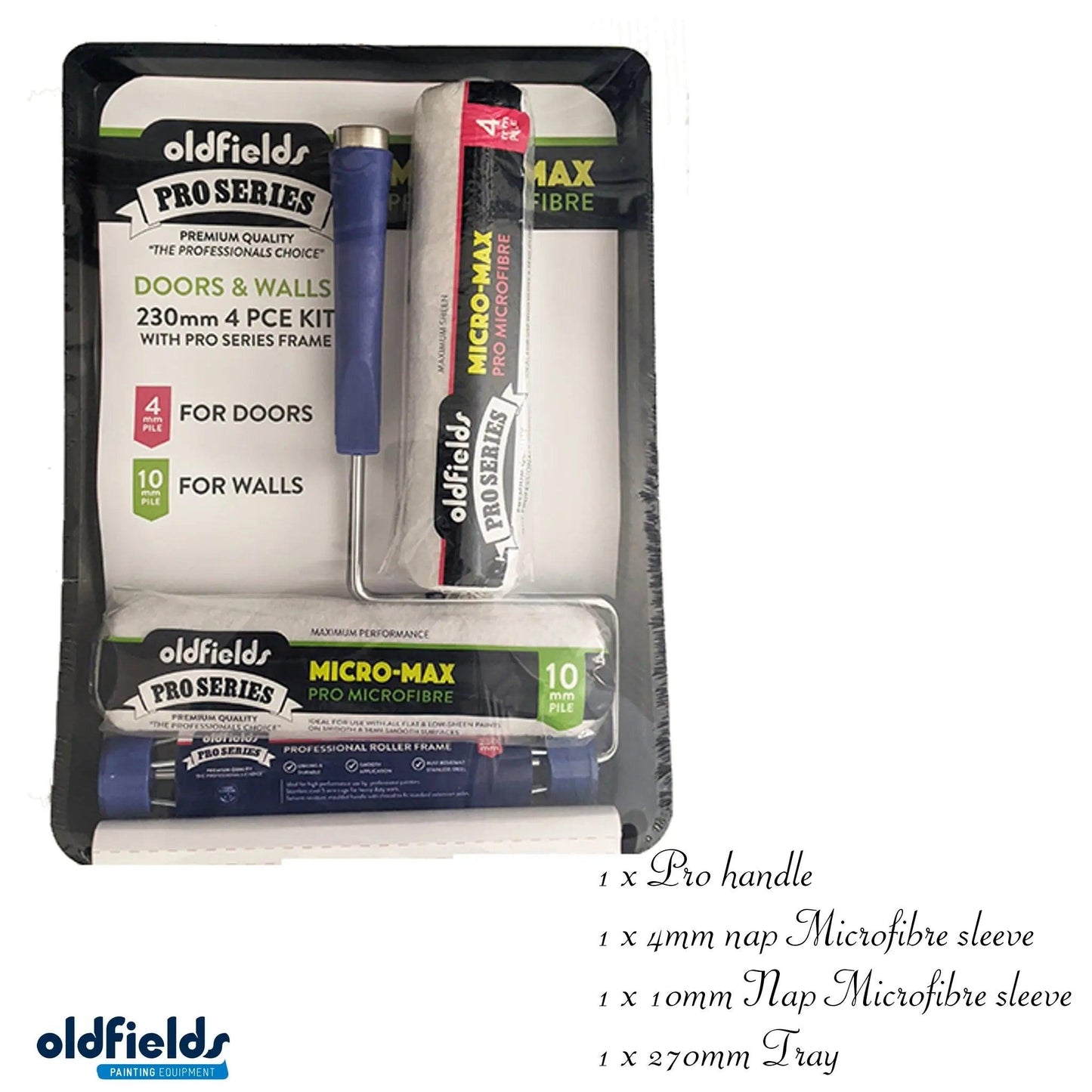 Professional 4 Piece 270mm Microfibre Paint roller kit from Oldfields-Vintique Concepts
