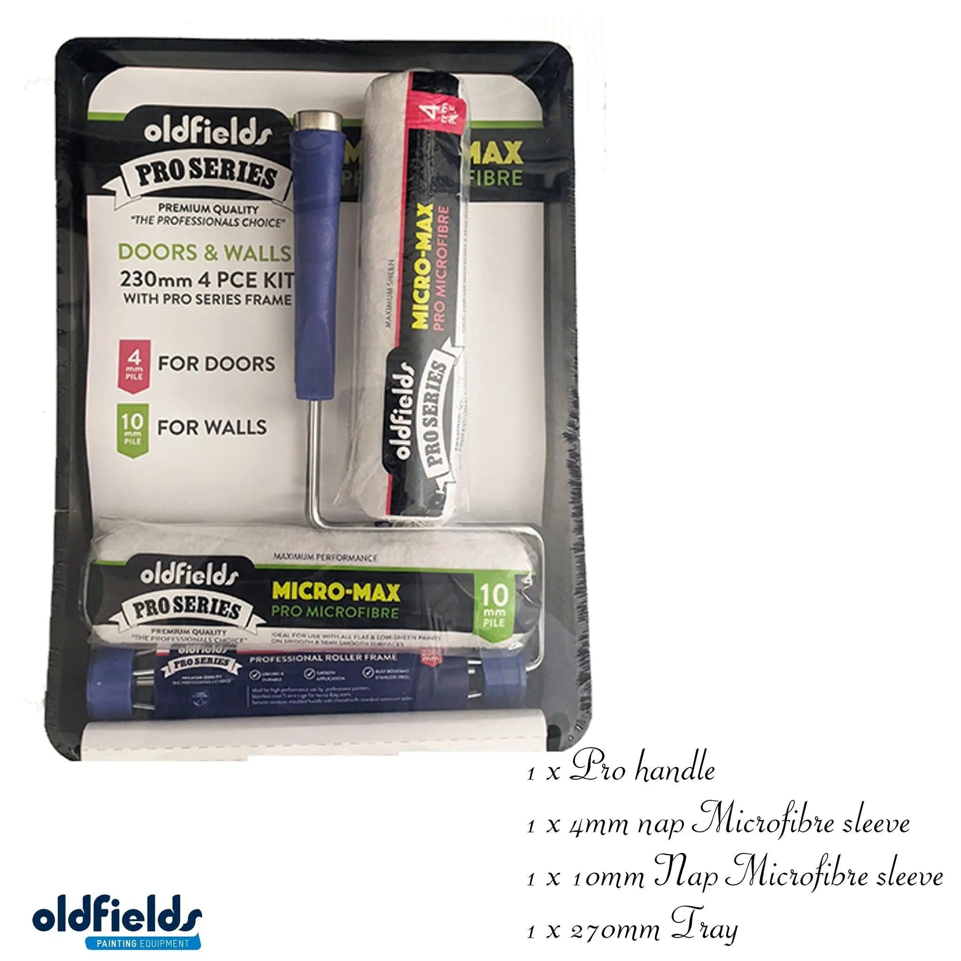 Professional 4 Piece 270mm Microfibre Paint roller kit from Oldfields-Vintique Concepts