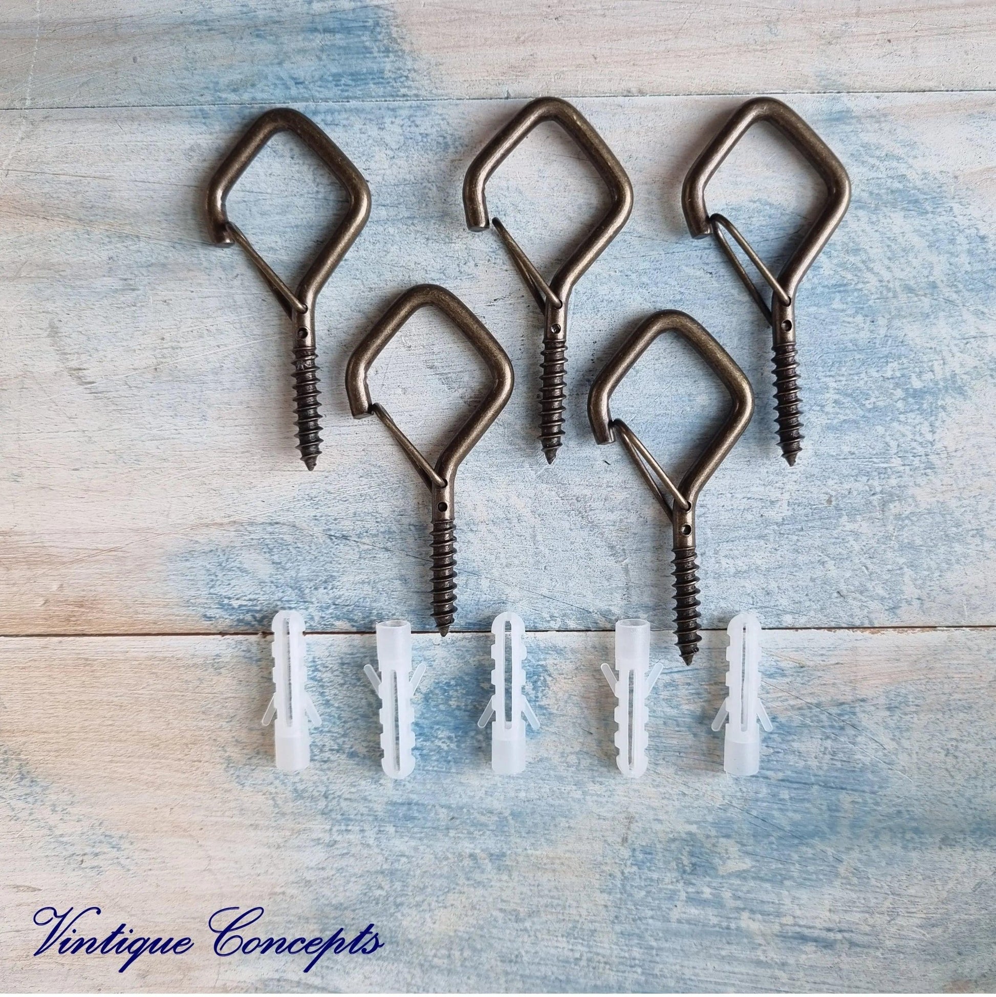 Q-Hook hanging hook for planters,lamps,strings,ceilings etc(pkt of5)-Vintique Concepts