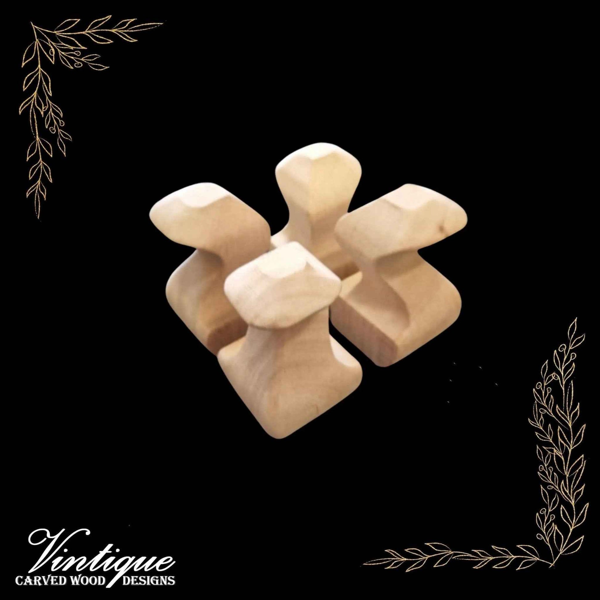 Queen Anne unfinished wood furniture legs 10cm x 6cm (set of 4)