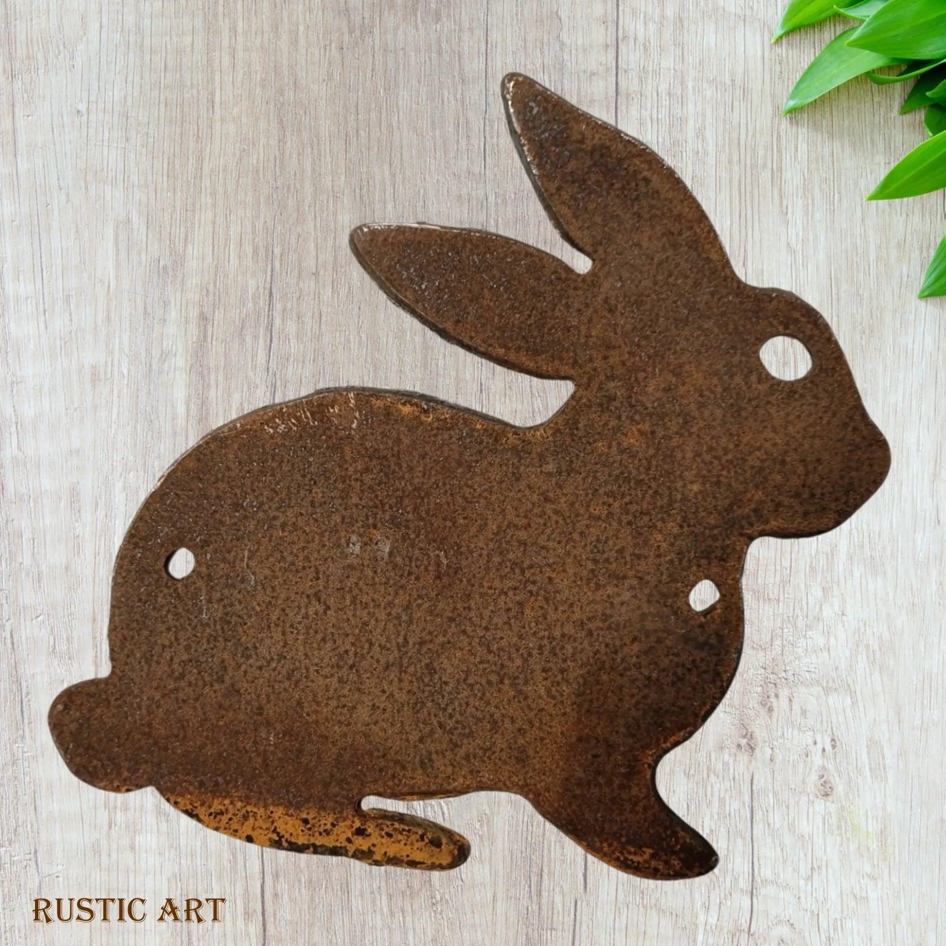 Rabbit metal decor - Rustic Metal Bunny 180mm x 168mm for Home Decor