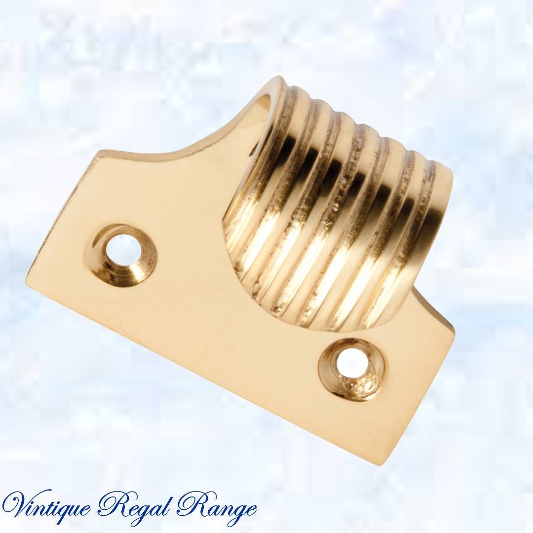 Regal Polished Brass Fluted sash window lift 44mm x 40mm-Vintique Concepts