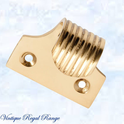 Regal Polished Brass Fluted sash window lift 44mm x 40mm-Vintique Concepts
