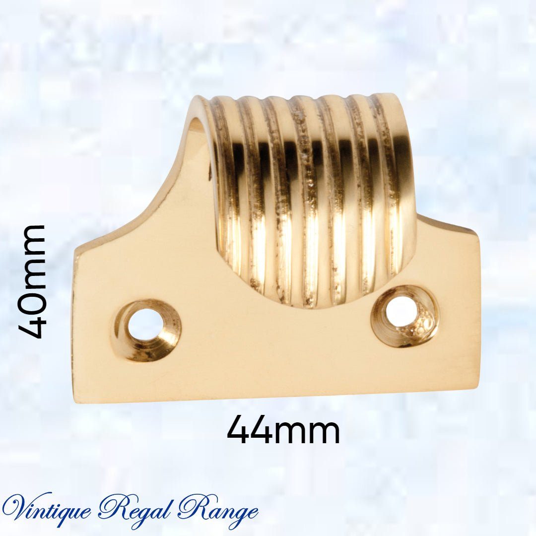 Regal Polished Brass Fluted sash window lift 44mm x 40mm-Vintique Concepts