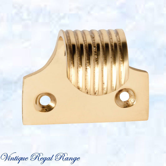 Regal Polished Brass Fluted sash window lift 44mm x 40mm-Vintique Concepts