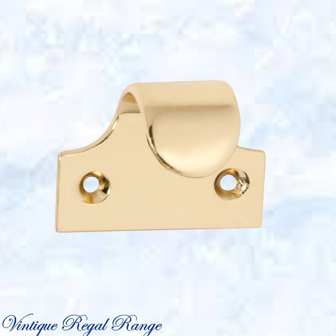 Regal Polished Brass Traditional sash window lift 49mm x 40mm-Vintique Concepts