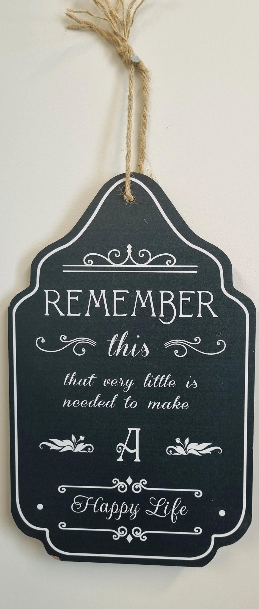 Remember This-A happy life -Wood sign 15cm x 30cm-Vintique Concepts