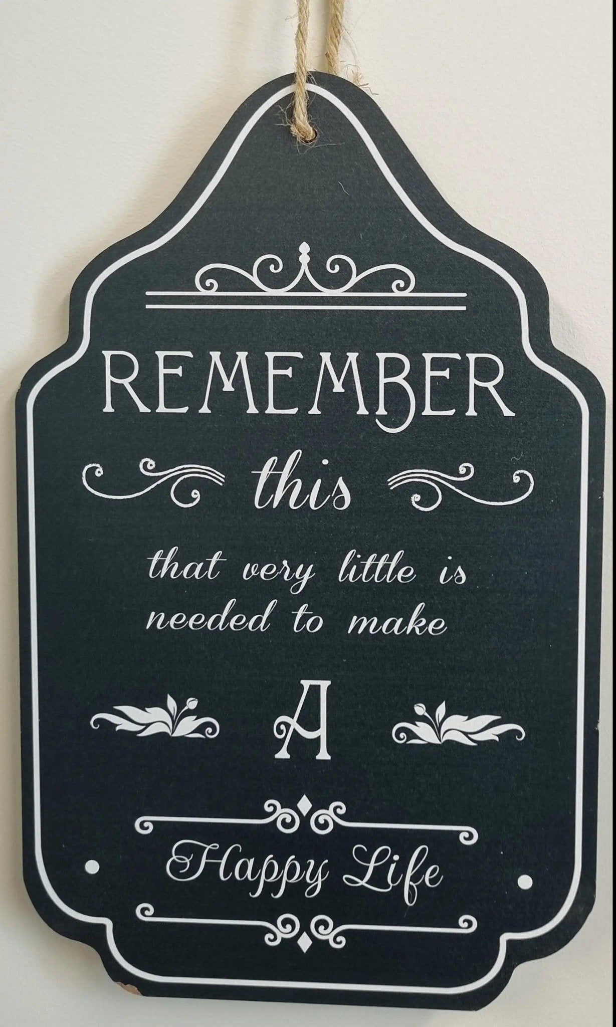 Remember This-A happy life -Wood sign 15cm x 30cm-Vintique Concepts