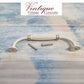 Ribbed Ivory with double Gold Band Drawer handle 148mm long