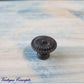 Ribbed Vintage BLACK Furniture Knob 24mm diameter-Vintique Concepts