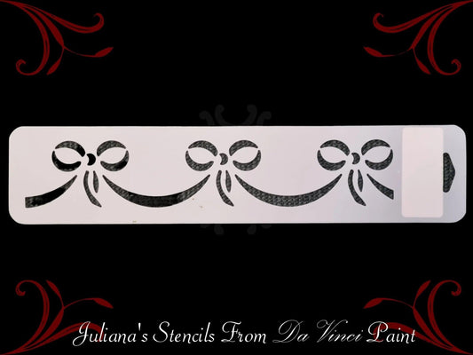 Ribbons and Bows Border vintage furniture paint stencil 75mm x 355mm-Vintique Concepts