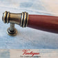 Roma Series Cardinal Red Wood & antique Gold door Handle 158mm long-Vintique Concepts