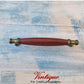 Roma Series Cardinal Red Wood & antique Gold door Handle 158mm long-Vintique Concepts