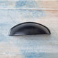 ROMA Stylish Cup Drawer handle 80mm BLACK-Vintique Concepts