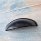 ROMA Stylish Cup Drawer handle 80mm BLACK-Vintique Concepts