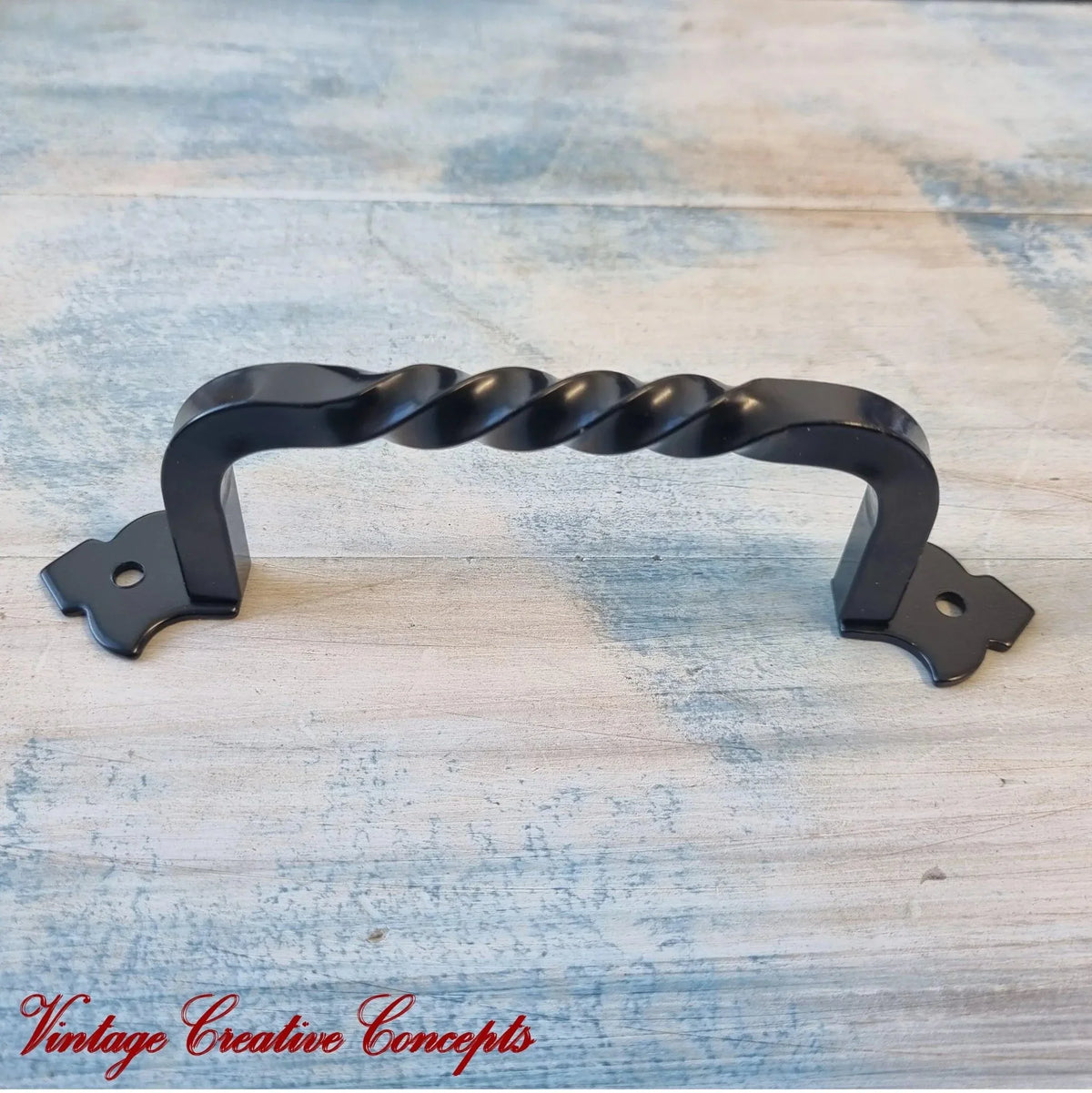 rustic black wrought iron door handle-Rustic Black Twisted Wrought Iron ...