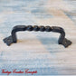 Rustic Black Twisted Wrought Iron/Steel Door handle 148mm long-Vintique Concepts