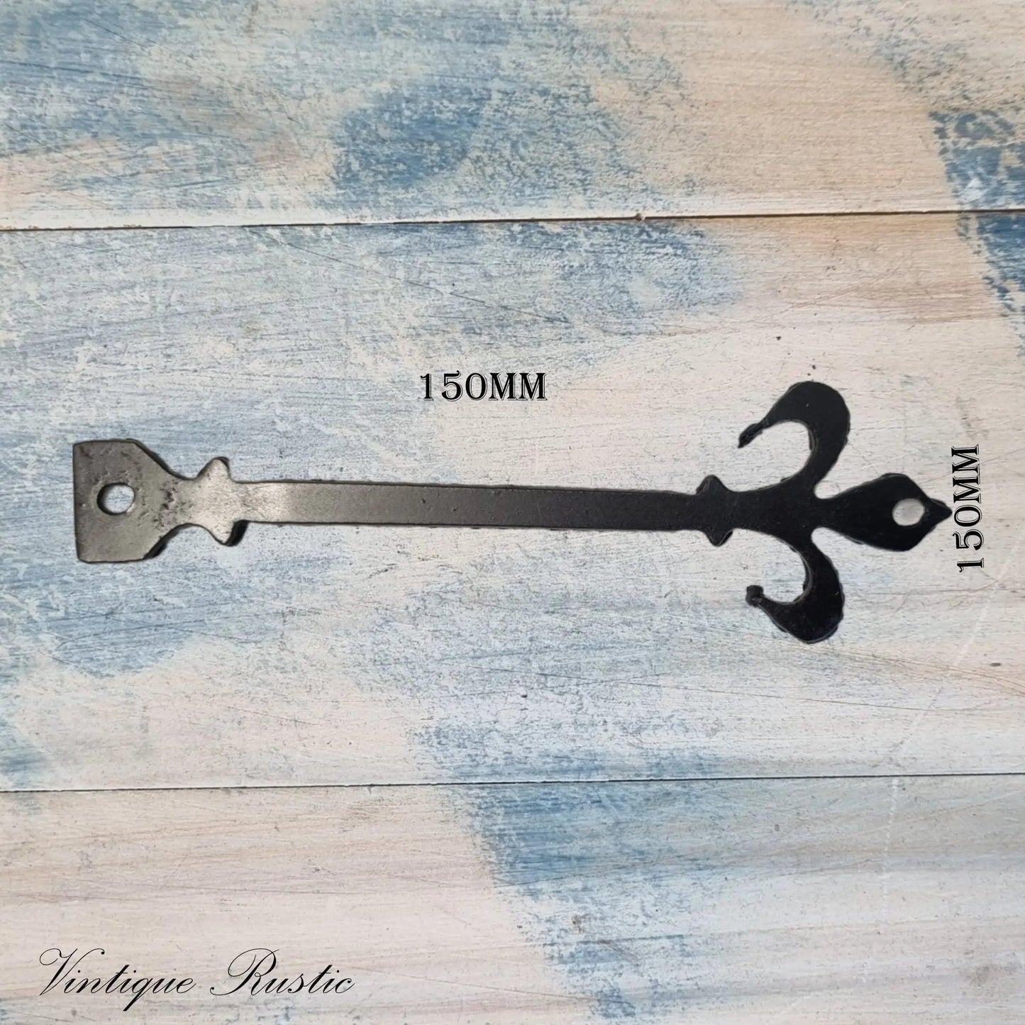 Rustic Decorative Dummy Faux Hinge straps-Fleur De Lis-Vintique Concepts