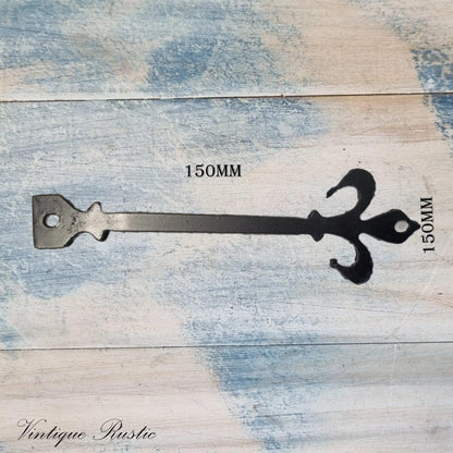 Rustic Decorative Dummy Faux Hinge straps-Fleur De Lis-Vintique Concepts