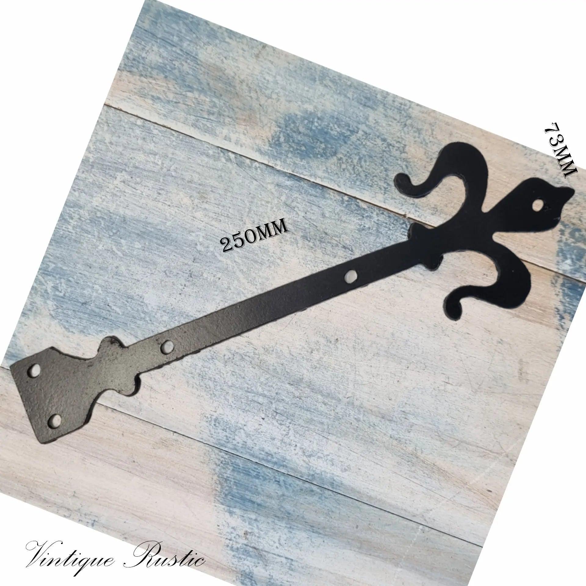 Rustic Decorative Dummy Faux Hinge straps-Fleur De Lis-Vintique Concepts