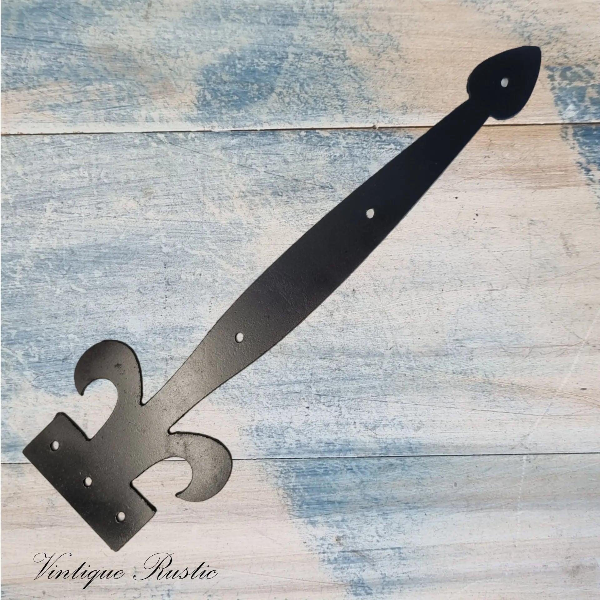 Rustic Decorative Dummy Faux Hinge straps-Ornate spearhead-Vintique Concepts