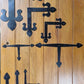 Rustic Decorative Fleur DE Lis Corner strap Black & corten-Vintique Concepts