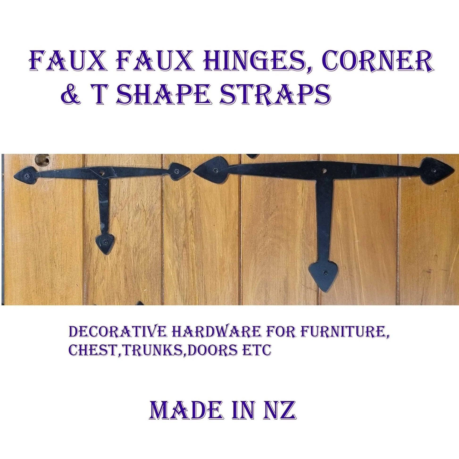 Rustic Decorative Spearhead T-Shape steel strap Black & corten-Vintique Concepts