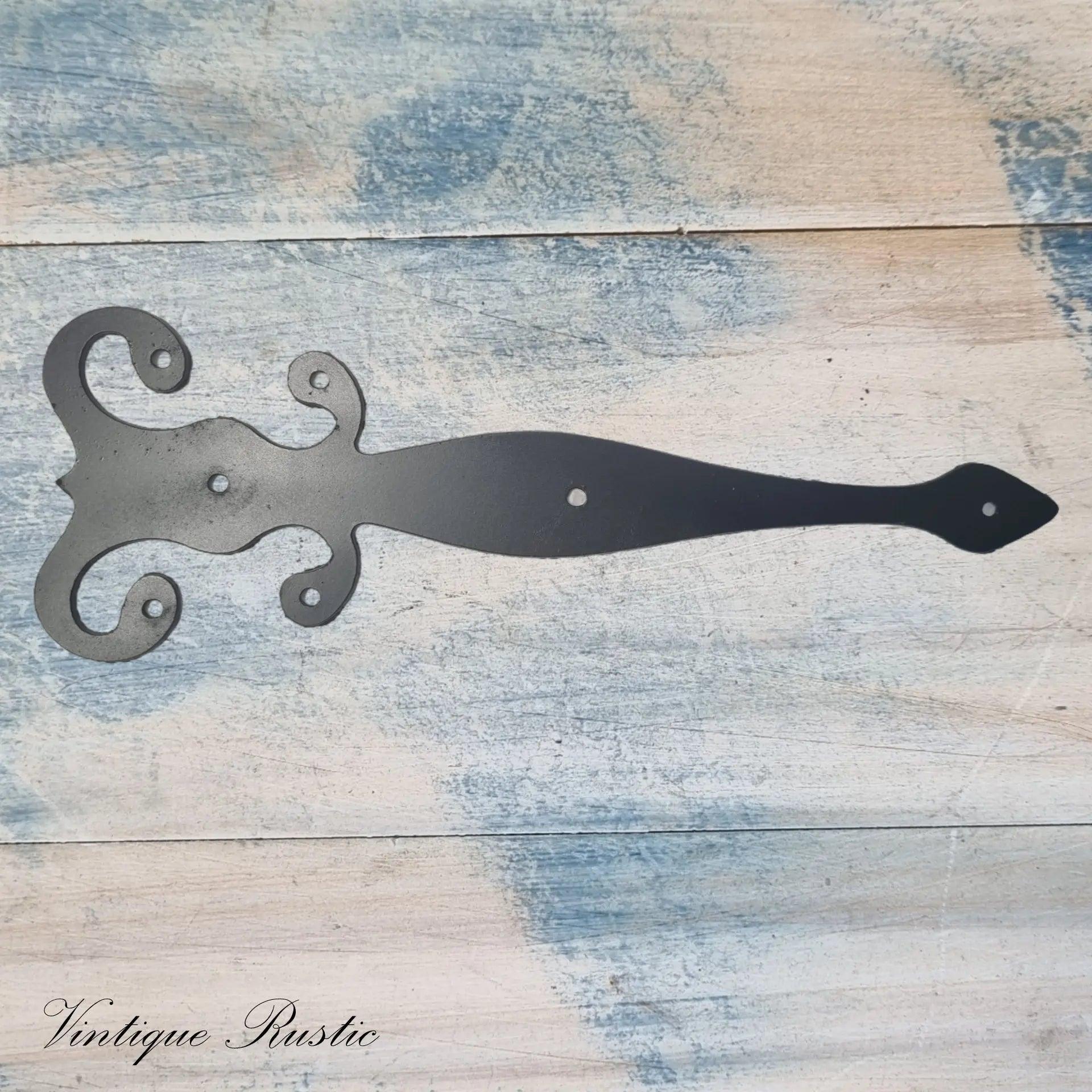 Rustic NZ made Dummy Faux Hinge straps-Saxon Style 300mm Long-Vintique Concepts