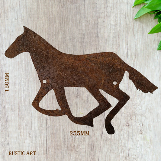 Large Running Horse  Rusty metal art 255mm x 150mm - Vintique Concepts
