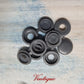 Screw Cap with hinged cover lid 14mm Dia-Dark GREY (pkt of 20)-Vintique Concepts
