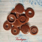 Screw Cap with hinged cover lid 14mm Dia-SIENNA RED (pkt of 20)-Vintique Concepts