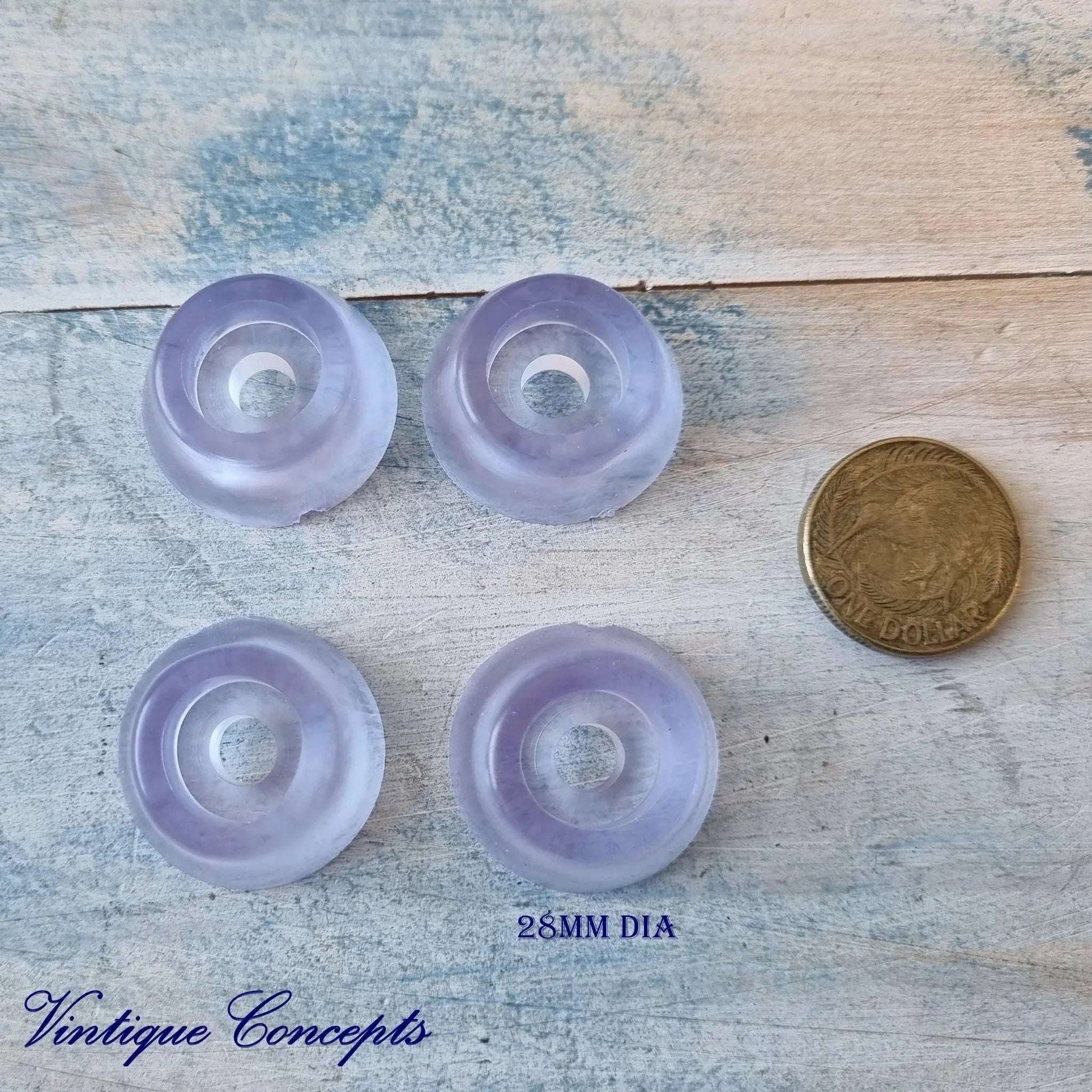 Screw On Clear Silicone Non-slip Furniture Feet 28mm Dia - Pack of 4 - Vintique Concepts