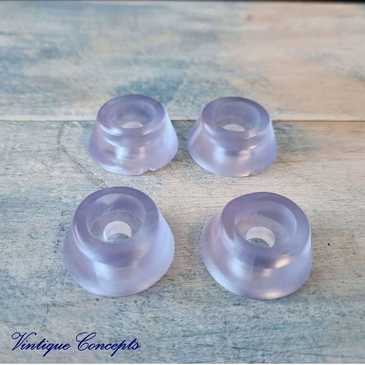 Screw On Clear Silicone Non-slip Furniture Feet 28mm Dia - Pack of 4 - Vintique Concepts