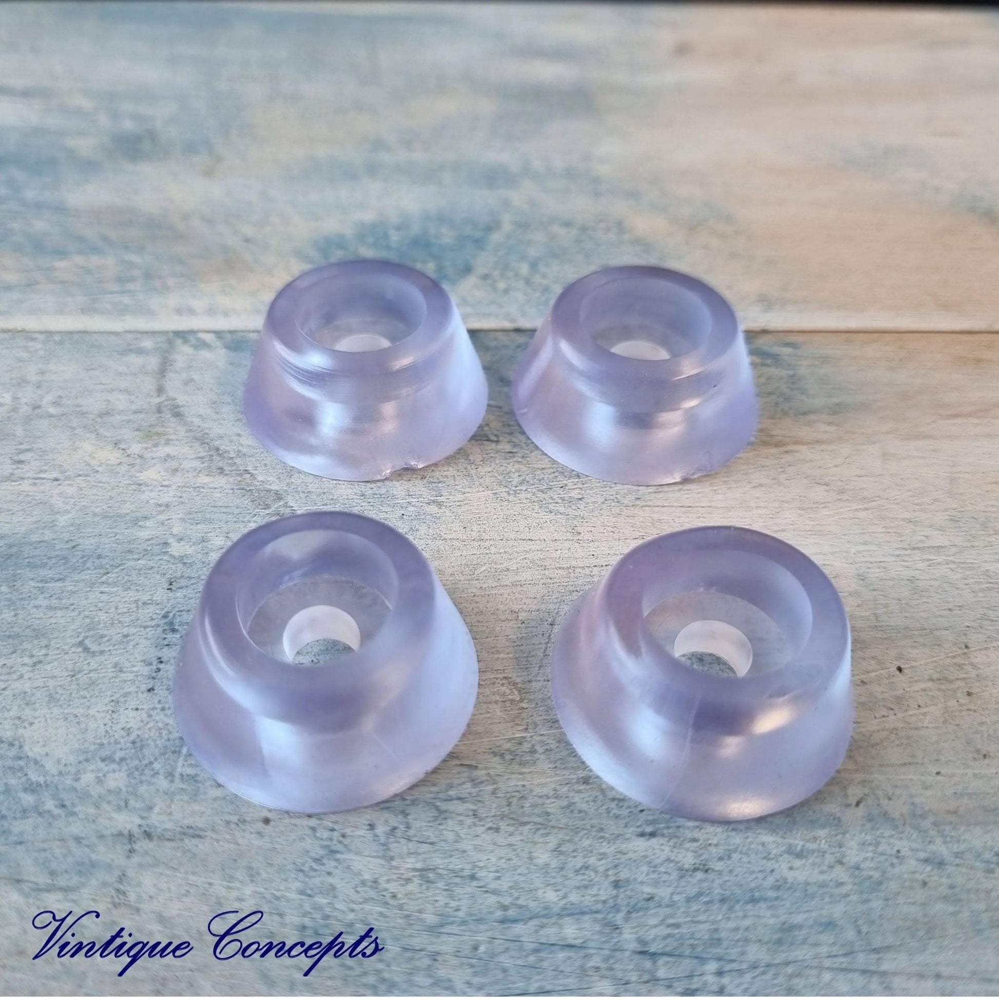 Screw On Clear Silcone  Non-slip furniture feet 28mm dia (pkt of 4)-Vintique Concepts