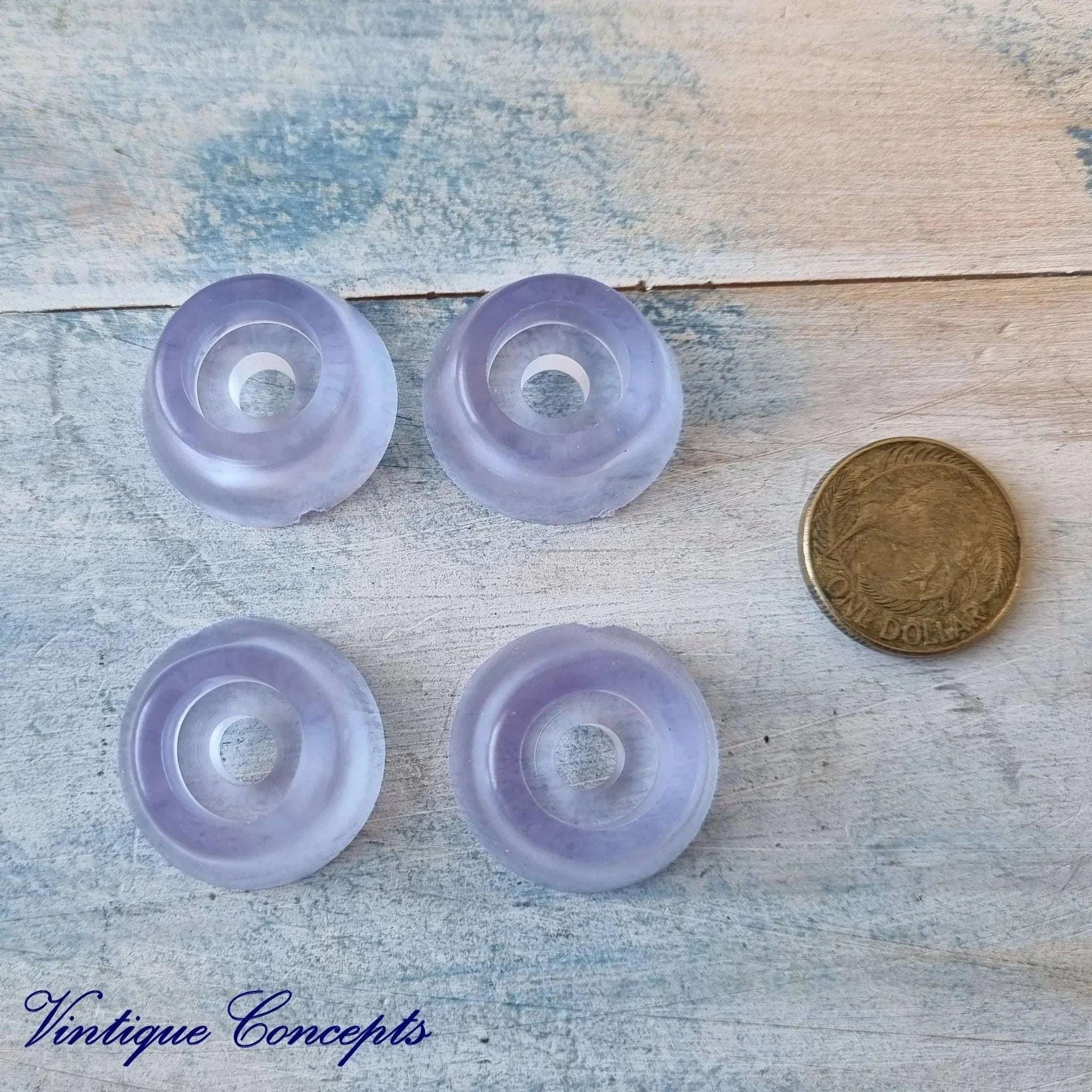 Screw On Clear Silicone Non-slip Furniture Feet 28mm Dia - Pack of 4 - Vintique Concepts