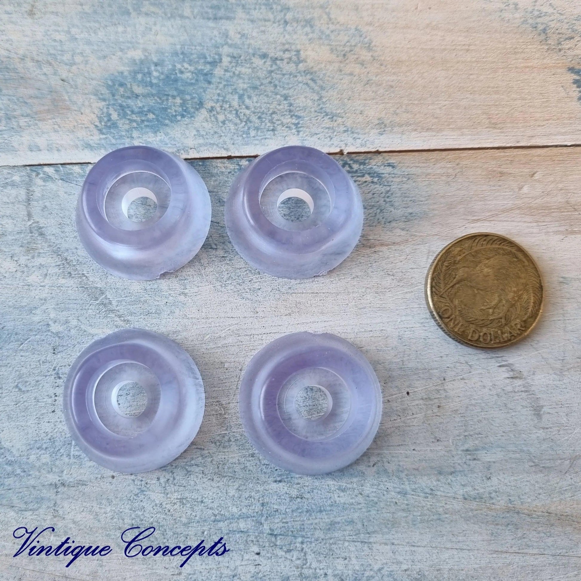 Screw On Clear Silcone  Non-slip furniture feet 28mm dia (pkt of 4)-Vintique Concepts