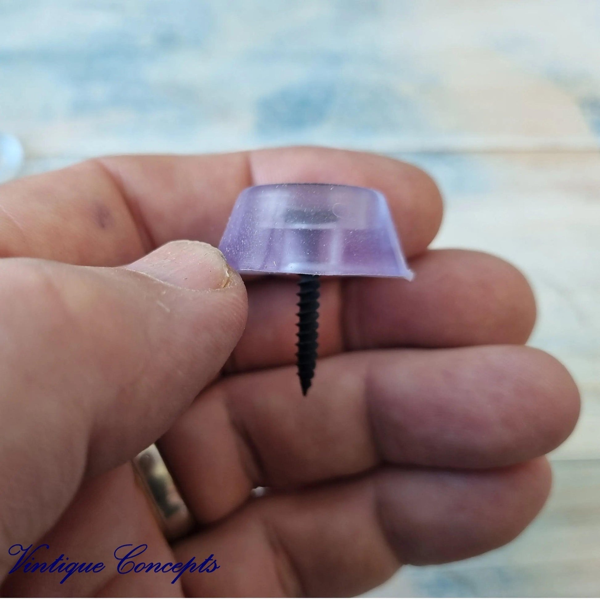 Screw On Clear Silcone  Non-slip furniture feet 28mm dia (pkt of 4)-Vintique Concepts