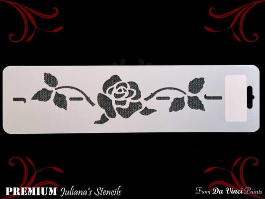 Single Rose Border vintage furniture & Wall  paint stencil 102mm x 385mm-Vintique Concepts