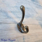 Small bronze Double prong Coathook 60mm high-Vintique Concepts