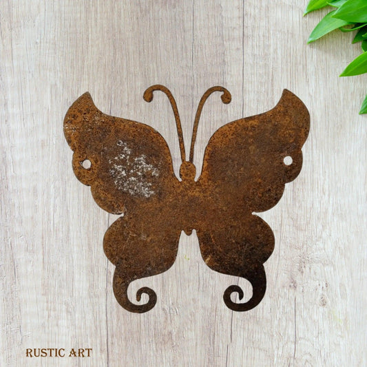 Small Butterfly Rusty metal 145mm x 135mm-Vintique Concepts