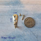 Small GOLD single prong Robe hook 31mm x 11mm (20mm High)-Vintique Concepts
