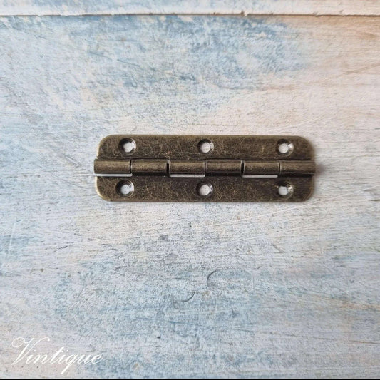 Small Piano Hinge 50mm Long - Bronze Finish - Vintique Concepts
