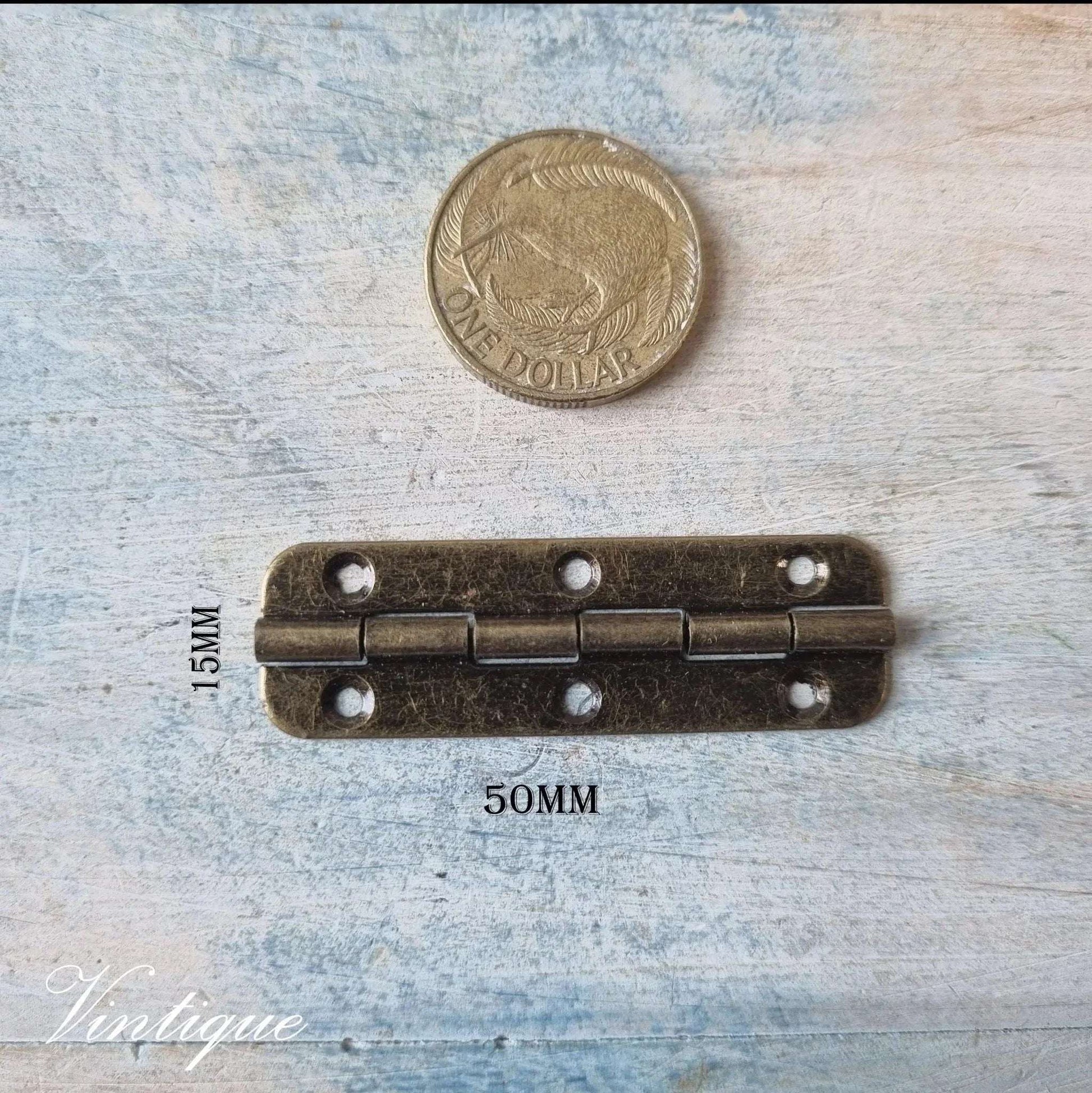 Small Piano Hinge 50mm Long - Bronze Finish - Vintique Concepts