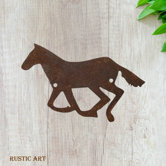Small Running Horse  Rusty metal art 165mm x 90mm-Vintique Concepts