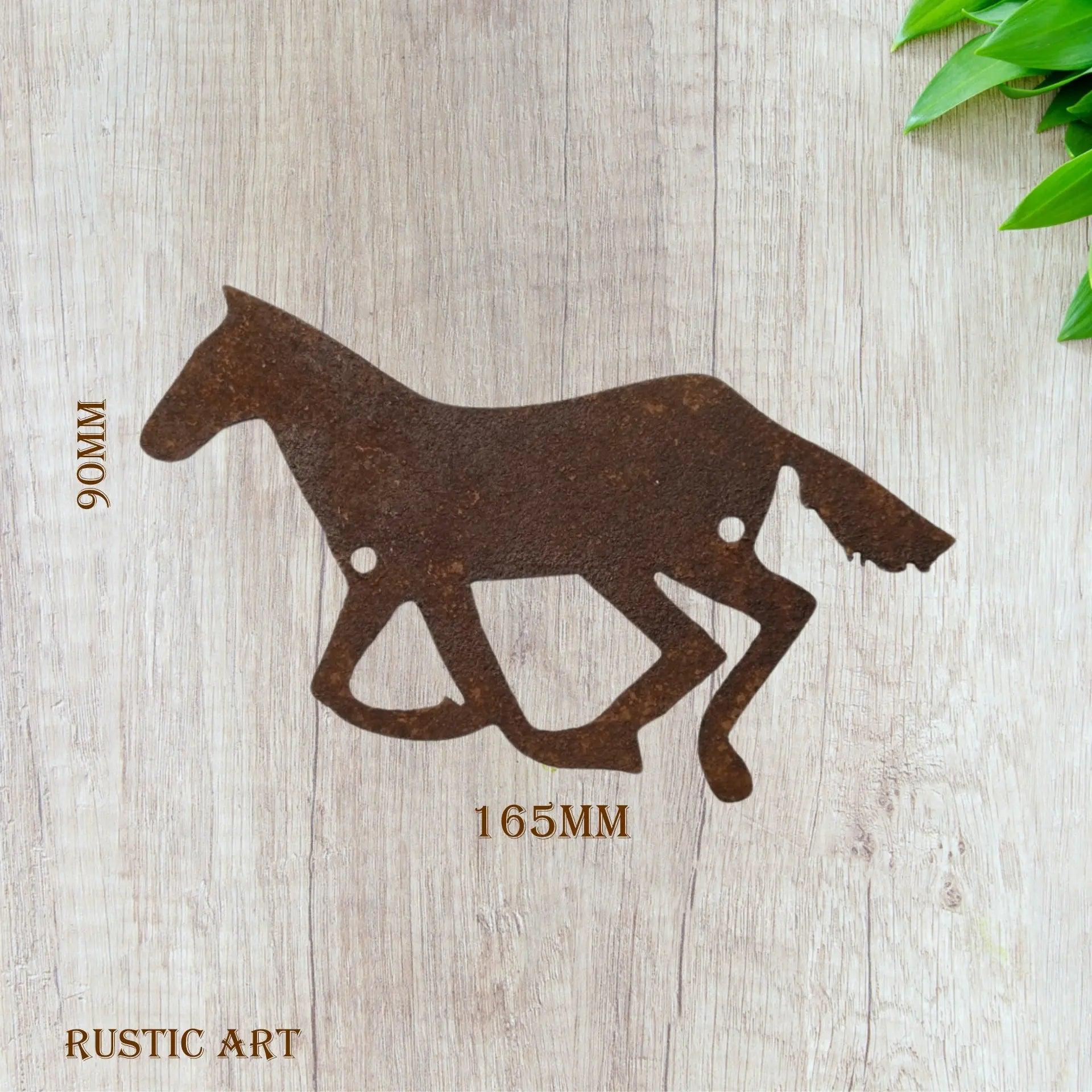 Small Running Horse  Rusty metal art 165mm x 90mm-Vintique Concepts