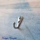 Small SILVER single prong Robe hook 31mm x 11mm (20mm High)-Vintique Concepts