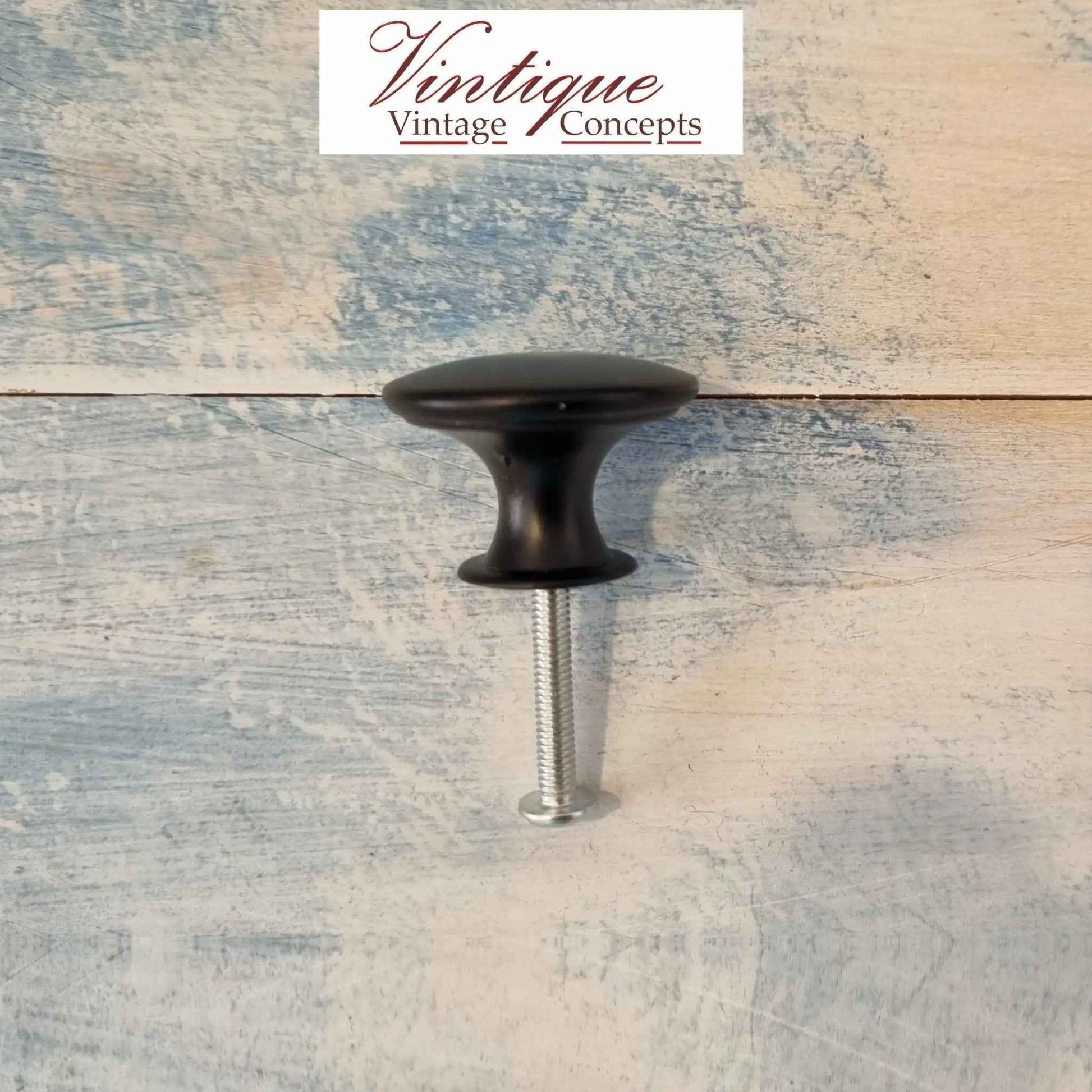 Smooth Alloy Antique Black 30mm  cabinet or drawer Knob