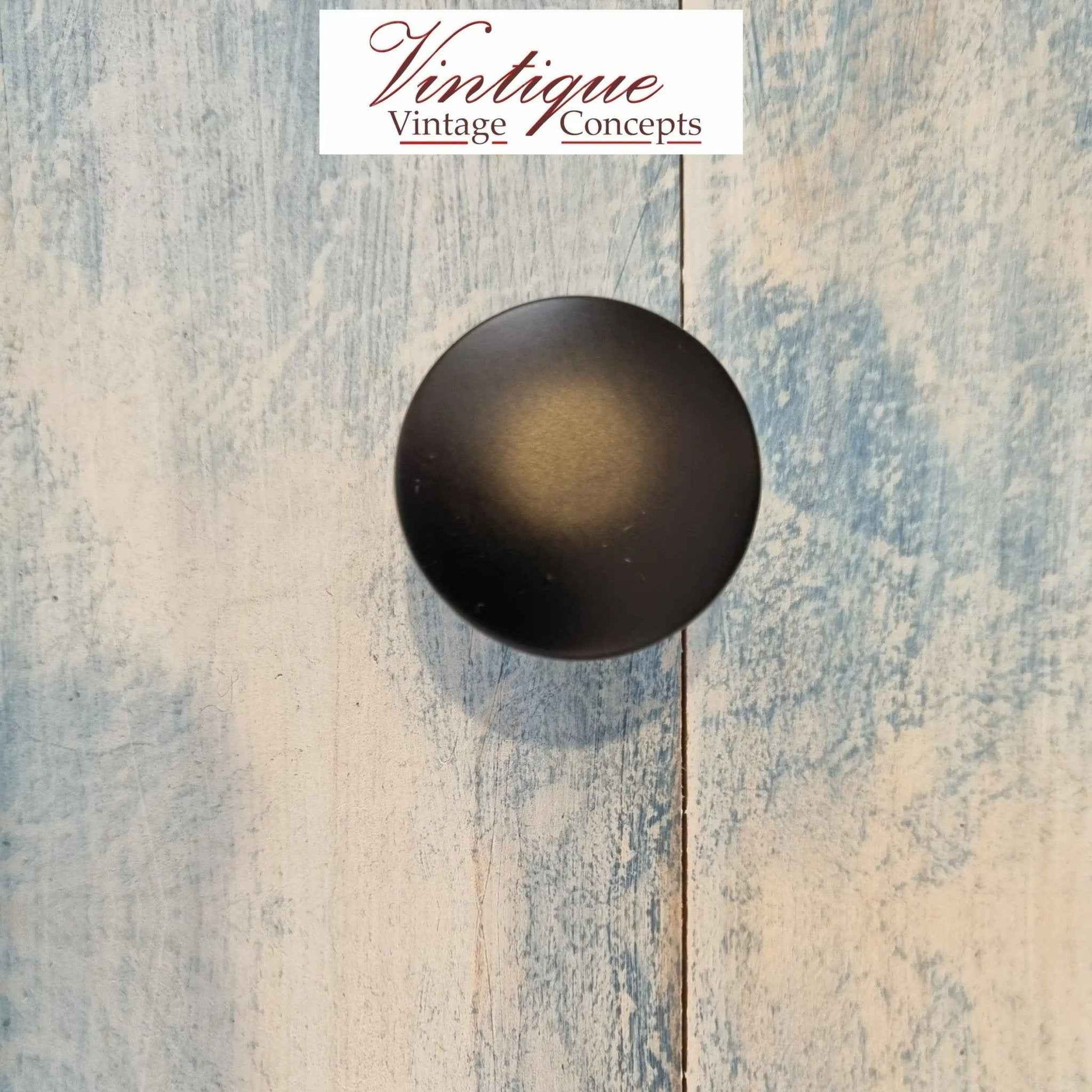 Smooth Alloy Antique Black 30mm  cabinet or drawer Knob