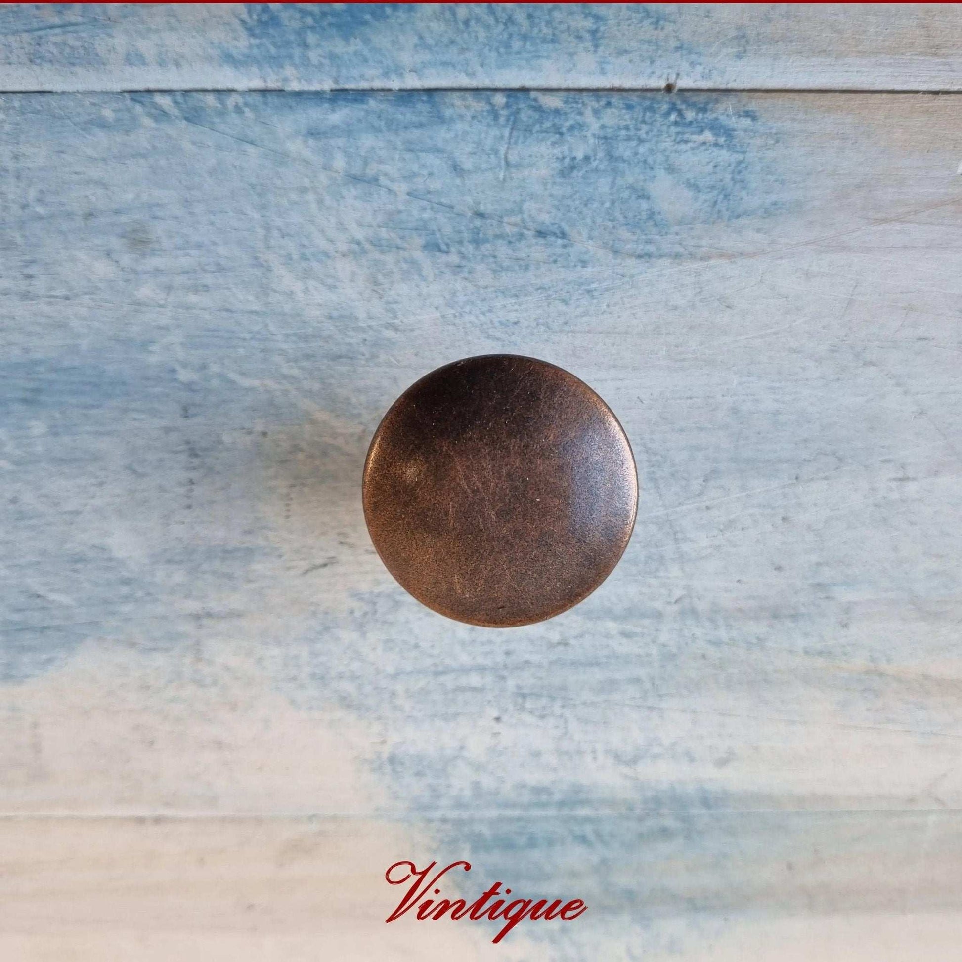 Smooth Alloy Antique Red Bronze colour 30mm Drawer or Cabinet Knob-Vintique Concepts