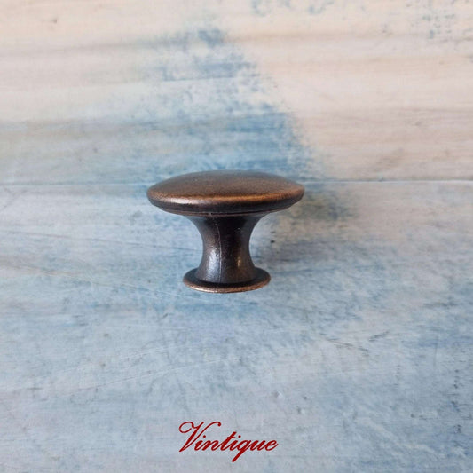 Smooth Alloy Antique Red Bronze colour 30mm Drawer or Cabinet Knob-Vintique Concepts